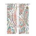 thumbnail image 1 of Paisley Flower Sheer Curtains 63 Inch Length 2 Panels Set for Living Room/Bedroom, Spring Watercolor Floral Leaf Plant Orange Kitchen Curtains Grommet Semi-Sheer Curtains Window Treatments 42"x63"x2, 1 of 7