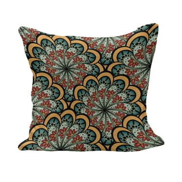 Paisley Fluffy Throw Pillow Cushion Cover, Design Flourishing Wavy Flowers Like Moroccan Inspired Art, Rectangle Accent Pillow Case, 26" x 16", Brown Green and Yellow, by Ambesonne