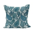 thumbnail image 1 of Paisley Fluffy Throw Pillow Cushion Cover, Ocean Inspired Design with Stripes and Flowers Abstract Background Image Print, Decorative Square Pillow Case, 18" x 18", Blue and White, by Ambesonne, 1 of 5