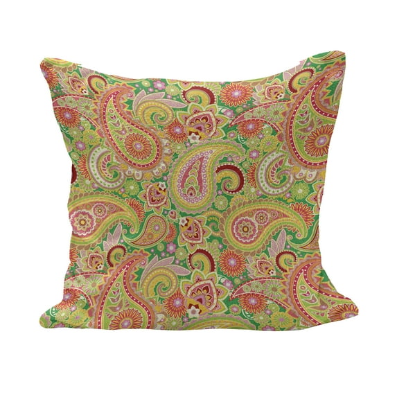Paisley Fluffy Throw Pillow Cushion Cover, Traditional Persian Teardrop Pattern Print Eastern Elements Vintage, Decorative Square Accent Pillow Case, 36" x 36", Multicolor, by Ambesonne