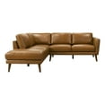 thumbnail image 1 of Paisley Genuine Leather L-Shaped Pillow Back Left-Facing Sectional in Tan, 1 of 6