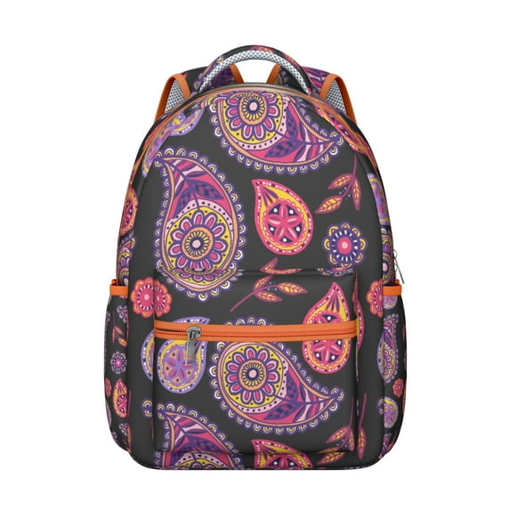 Paisley Gift Backpack - Trendy Waterproof Bookbag for School & Work, Spacious Laptop Backpack for College, Stylish Paisley Print for Women & Men