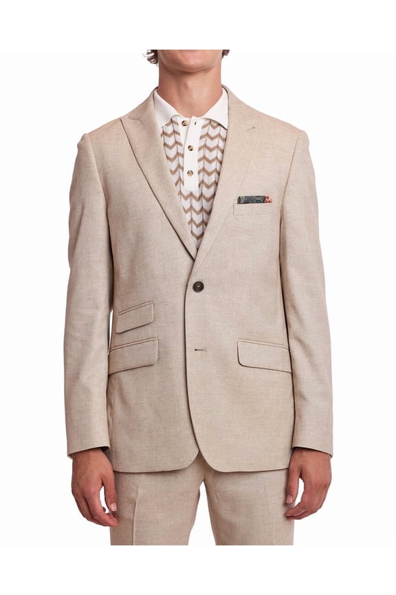 mens Ashton Slim Fit Linen-Blend Jacket, 36R