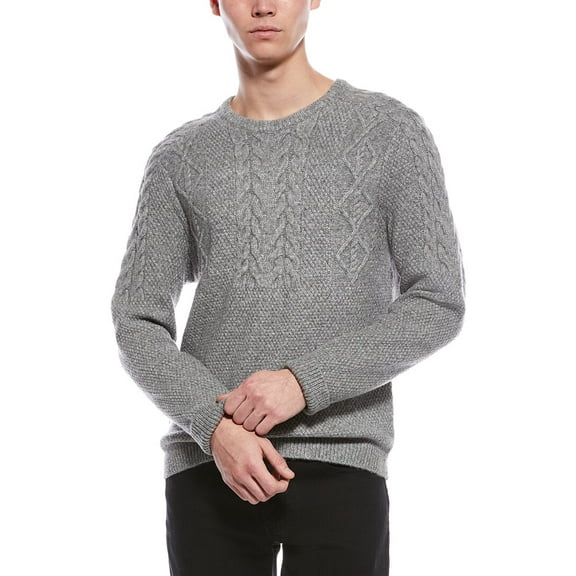 Paisley & Gray mens Cable Wool-Blend Crewneck, XL, Gray