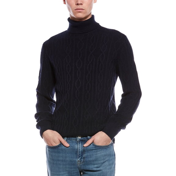 Paisley & Gray mens Chunky Wool-Blend Turtleneck Sweater, m, Blue
