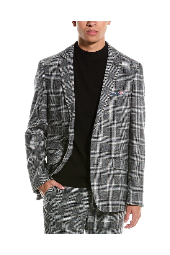 mens Dover Slim Fit Wool-Blend Jacket, 38R, Black