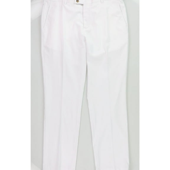 Paisley & Gray Mens Slim-Fit Casual Trouser Pants, White, 36W x 32L