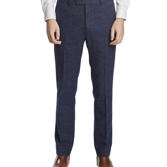 Paisley & Gray Mens Downing Slim Wool Blend Casual Trouser Pants, Blue, 34W x 32L