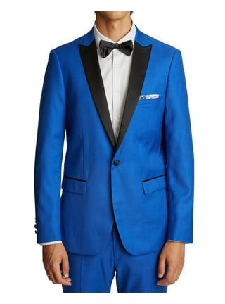 Big & Tall Grosvenor Peak Tux Jacket - Black and Blue 52R