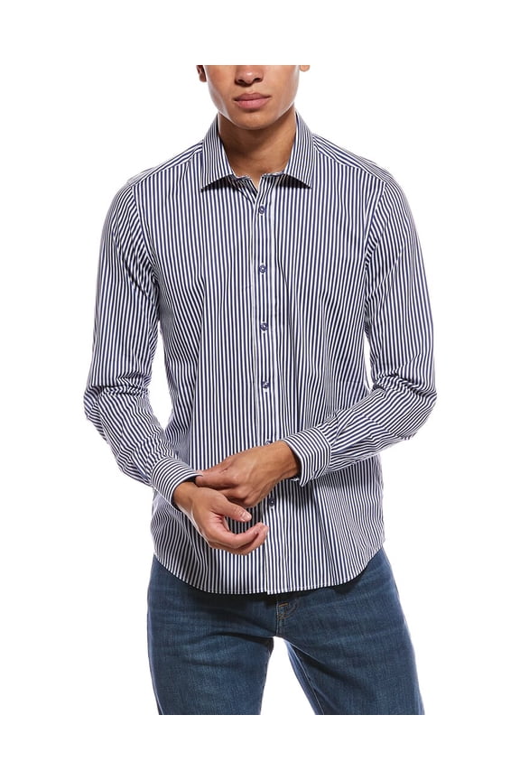 mens Samuel Stripe Shirt, m, Blue