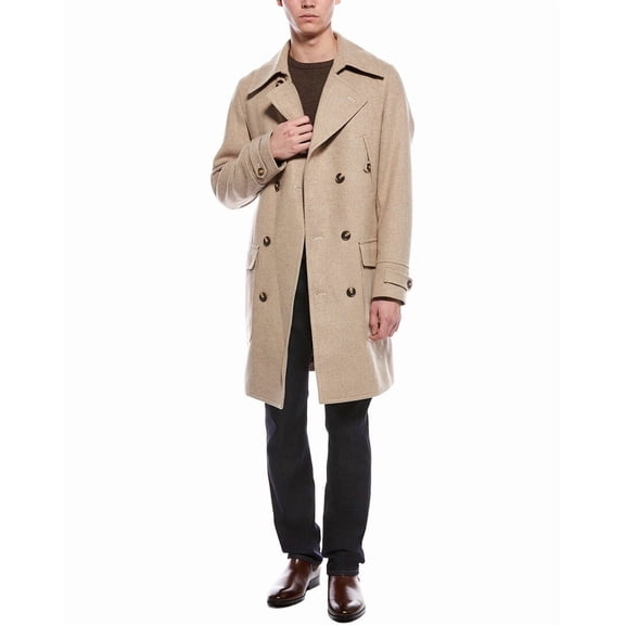 Paisley & Gray mens  Wool-Blend Military Overcoat, l, Tan