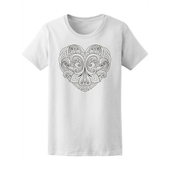 Paisley Heart Mandala T-Shirt Women -Image by Shutterstock, Female Large