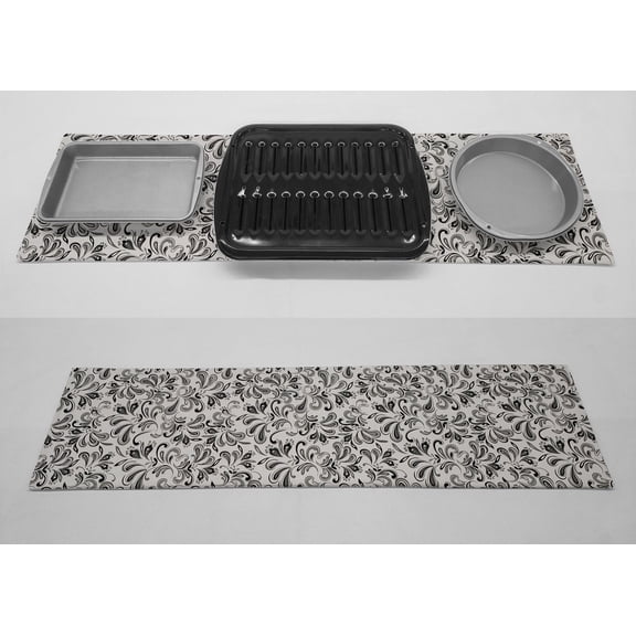 Paisley Hot Pads or Hot Pad Runner by Penny's Needful Things (Small: 11 x 18) (Black & Gray)