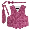 thumbnail image 1 of Paisley Hot Pink Boys Satin Vest Spencer J - Boys 11-12, 1 of 6