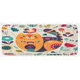 thumbnail image 1 of Paisley Kitchen Mat, Little Smiling Cheek Animal Cat Various Oriental Leaf Flower Art, Plush Decorative Kitchen Mat with Non Slip Backing, 47" X 19", Multicolor, by Ambesonne, 1 of 1