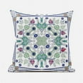 thumbnail image 1 of Paisley Leaf Geo Duo Indoor/Outdoor Pillow in Off-White Green 28x28, 1 of 6