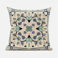 thumbnail image 1 of Paisley Leaf Geo Duo Indoor/Outdoor Pillow in Beige Green Black 18x18, 1 of 6