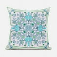 thumbnail image 1 of Paisley Leaf Geo Duo Indoor/Outdoor Pillow with Removable Cover in White Light Blue Green16x16, 1 of 5
