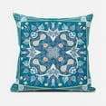 thumbnail image 1 of Paisley Leaf Geo Duo Throw Pillow with Removable Cover in Aqua Blue Pink Yellow 20x20, 1 of 4