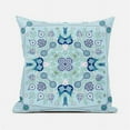 thumbnail image 1 of Paisley Leaf Geo Duo Throw Pillow with Removable Cover in Light Blue Aqua White 18x18, 1 of 4