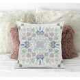thumbnail image 1 of Paisley Leaf Geo Indoor/Outdoor Pillow in White Pink Yellow Light Green 26x26, 1 of 8