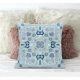 thumbnail image 1 of Paisley Leaf Geo Throw Pillow with Removable Cover in Light Blue Aqua White 16x16, 1 of 5