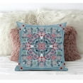 thumbnail image 1 of Paisley Leaf Geo Throw Pillow with Removable Cover in Muted Blue Red 16x16, 1 of 5