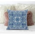 thumbnail image 1 of Paisley Leaf Geo Throw Pillow with Removable Cover in Muted Blue White 18x18, 1 of 5