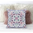 thumbnail image 1 of Amrita Sen Designs CAPL675FSDS-BL-18x18 18 x 18 in. Paisley Leaf Geo Suede Blown & Closed Pillow - White, Pink & Light Blue, 1 of 5