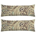 thumbnail image 1 of Paisley Long Body Pillow Cover - Vintage Bohemian Floral Print, Soft & Breathable Ethnic Fabric, Hidden Zipper, 20"x54" - Elegant Home Decor Gift for Side Sleepers & Pregnancy Support, 1 of 3