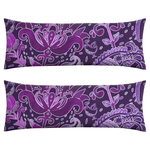 Paisley Long Body Pillow Cover - Vintage Bohemian Floral Print, Soft & Breathable Ethnic Fabric, Hidden Zipper, 20"x54" - Elegant Home Decor Gift for Side Sleepers & Pregnancy Support