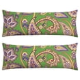thumbnail image 1 of Paisley Long Body Pillow Cover - Vintage Bohemian Floral Print, Soft & Breathable Ethnic Fabric, Hidden Zipper, 20"x54" - Elegant Home Decor Gift for Side Sleepers & Pregnancy Support, 1 of 7