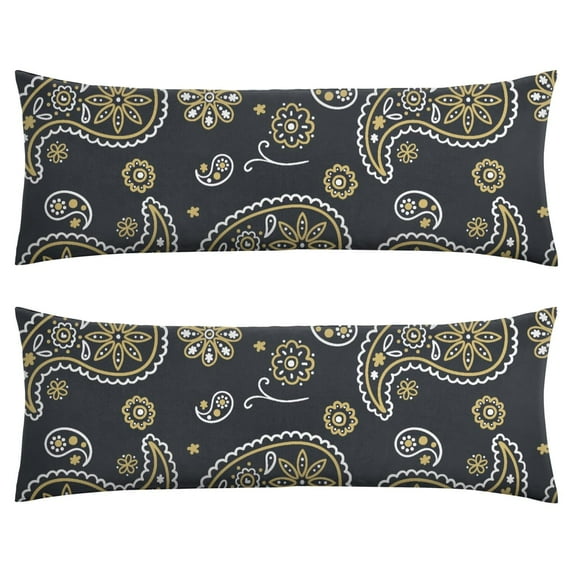 Paisley Long Body Pillow Cover - Vintage Bohemian Floral Print, Soft & Breathable Ethnic Fabric, Hidden Zipper, 20"x54" - Elegant Home Decor Gift for Side Sleepers & Pregnancy Support