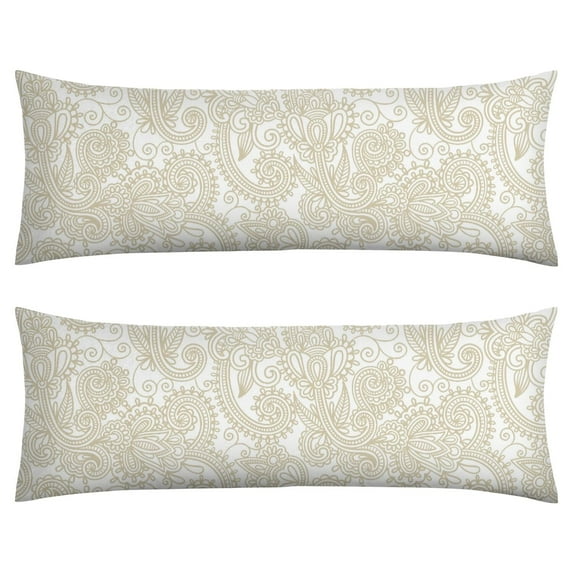 Paisley Long Body Pillow Cover - Vintage Bohemian Floral Print, Soft & Breathable Ethnic Fabric, Hidden Zipper, 20"x54" - Elegant Home Decor Gift for Side Sleepers & Pregnancy Support
