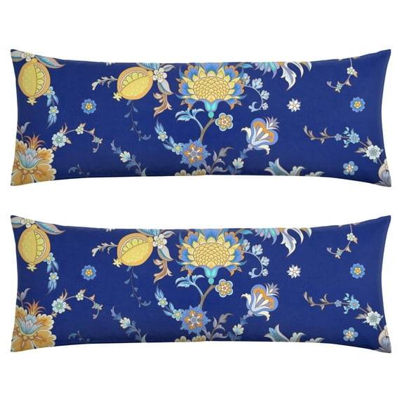 Paisley Long Body Pillow Cover - Vintage Bohemian Floral Print, Soft & Breathable Ethnic Fabric, Hidden Zipper, 20"x54" - Elegant Home Decor Gift for Side Sleepers & Pregnancy Support