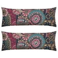 thumbnail image 1 of Paisley Long Body Pillow Cover - Vintage Bohemian Floral Print, Soft & Breathable Ethnic Fabric, Hidden Zipper, 20"x54" - Elegant Home Decor Gift for Side Sleepers & Pregnancy Support, 1 of 6