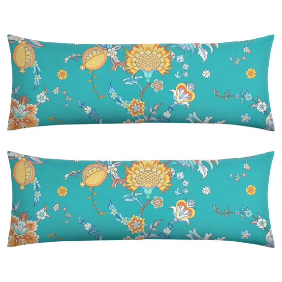 Paisley Long Body Pillow Cover - Vintage Bohemian Floral Print, Soft & Breathable Ethnic Fabric, Hidden Zipper, 20"x54" - Elegant Home Decor Gift for Side Sleepers & Pregnancy Support