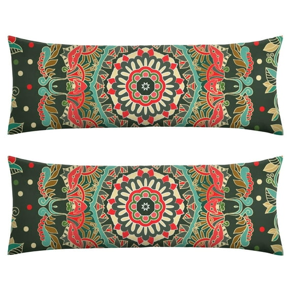 Paisley Long Body Pillow Cover - Vintage Bohemian Floral Print, Soft & Breathable Ethnic Fabric, Hidden Zipper, 20"x54" - Elegant Home Decor Gift for Side Sleepers & Pregnancy Support