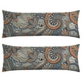 thumbnail image 1 of Paisley Long Body Pillow Cover - Vintage Bohemian Floral Print, Soft & Breathable Ethnic Fabric, Hidden Zipper, 20"x54" - Elegant Home Decor Gift for Side Sleepers & Pregnancy Support, 1 of 7