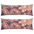 thumbnail image 1 of Paisley Long Body Pillow Cover - Vintage Bohemian Floral Print, Soft & Breathable Ethnic Fabric, Hidden Zipper, 20"x54" - Elegant Home Decor Gift for Side Sleepers & Pregnancy Support, 1 of 7