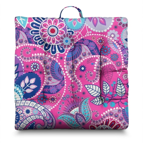 Paisley Meditation Cushion, Boho Floor Pillow, Square Cushion for Yoga Sitting, Meditation Pillow 22 x 22