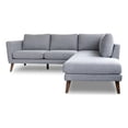 thumbnail image 1 of Paisley Mid-Century L-Shaped Pillow Back Microfiber Right-Facing Sectional Gray, 1 of 7