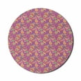 thumbnail image 1 of Paisley Mouse Pad for Computers, Ornaments Colorful Tones Pattern Paisley Inspired Continuing Pattern, Round Non-Slip Thick Rubber Modern Mousepad, 8" Round, Pale Fuchsia Multicolor, by Ambesonne, 1 of 2