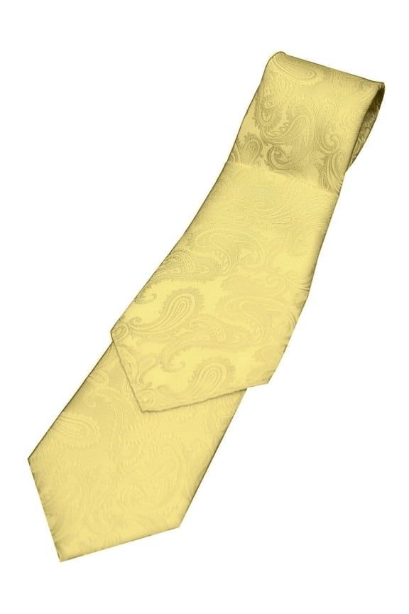 Paisley Neck Tie and Pocket Hankie set - Gold