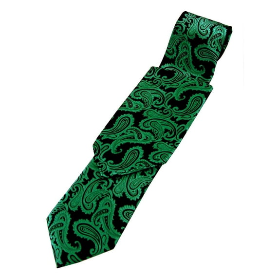 Paisley Neck Tie and Pocket Hankie set - Green
