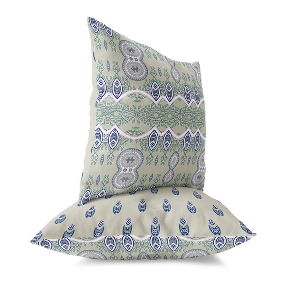 Paisley Oasis Throw Pillow in Beige 20x20