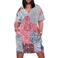 thumbnail image 1 of Paisley Patchwork Quilt Loose Pocket Dress Dresses Summer Summer Dresses for Women, 1 of 9