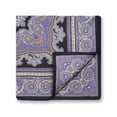 thumbnail image 1 of Colletc Color Mens 100% Silk Purple Paisley Pocket Square, Hand-Rolled, 43x43cm 17" x 17", 1 of 5