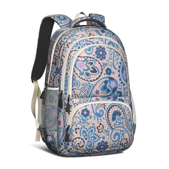 Paisley Pattern Backpack for School,Cute School Bag,Schoolbag with Adjustable Shoulder Straps & Padded Back,16.9 Inch
