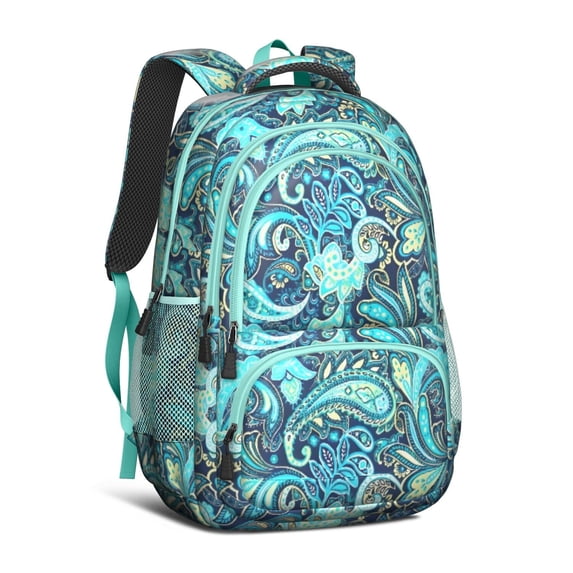 Paisley Pattern Backpack for School,Cute School Bag,Schoolbag with Adjustable Shoulder Straps & Padded Back,16.9 Inch